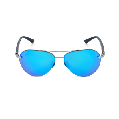 DOMINANCE sunglasses in Mirror [Blue] – front view on white background