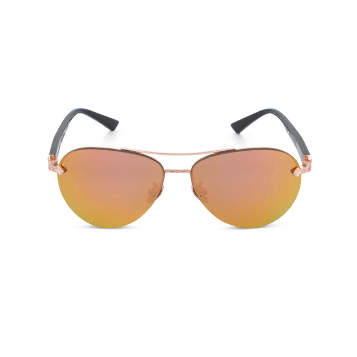 DOMINANCE sunglasses in Mirror [Gold] – front view with soft golden reflection
